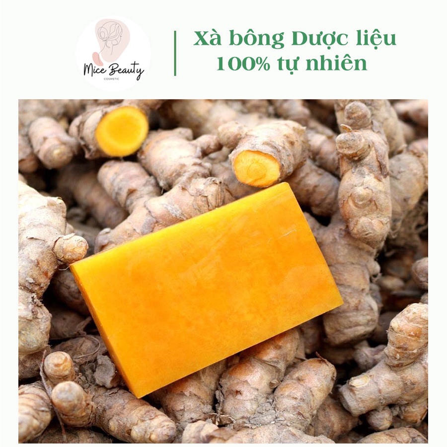 Xà Bông Nghệ Mật Ong - Xà Bông Mướp Đắng Tràm Trà Ngừa Mụn - Xà Phòng Handmade Mice Beauty 100% THiên Nhiên - 100Gr