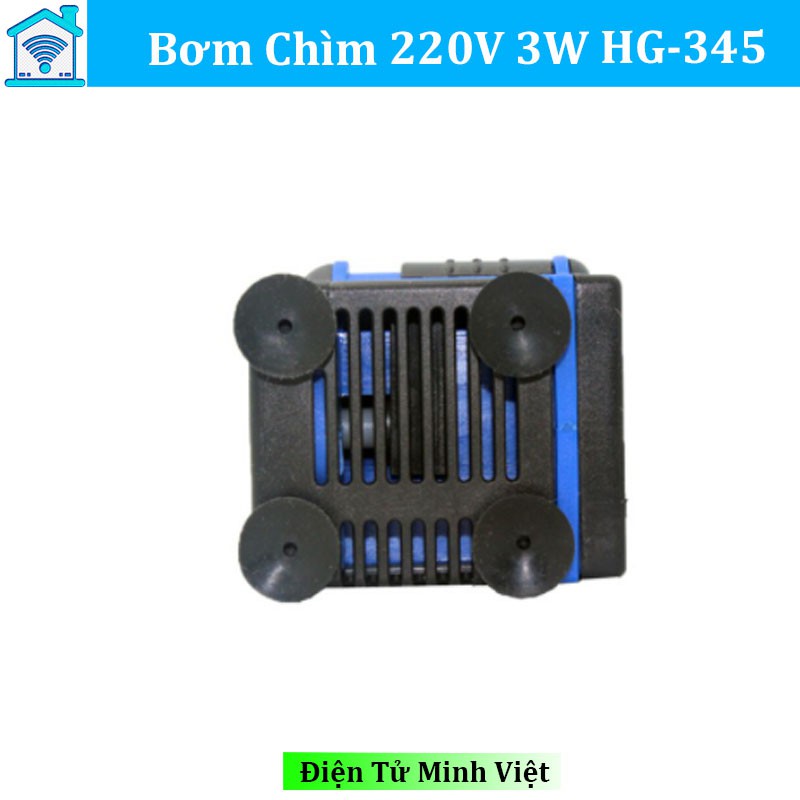 Bơm chìm mini 220V 7W 450L/h HG-345 bơm tiểu cảnh, bể cá, điều hòa nước