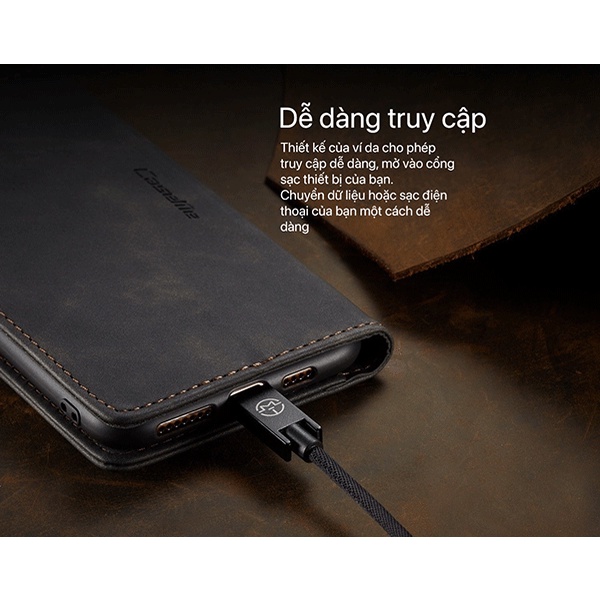 Bao da Caseme , Ốp lưng điện thoại da mềm nắp gập cho Iphone 13 12 Mini 11 Pro Max; Sam Sung NOTE 10+,NOTE20, S20
