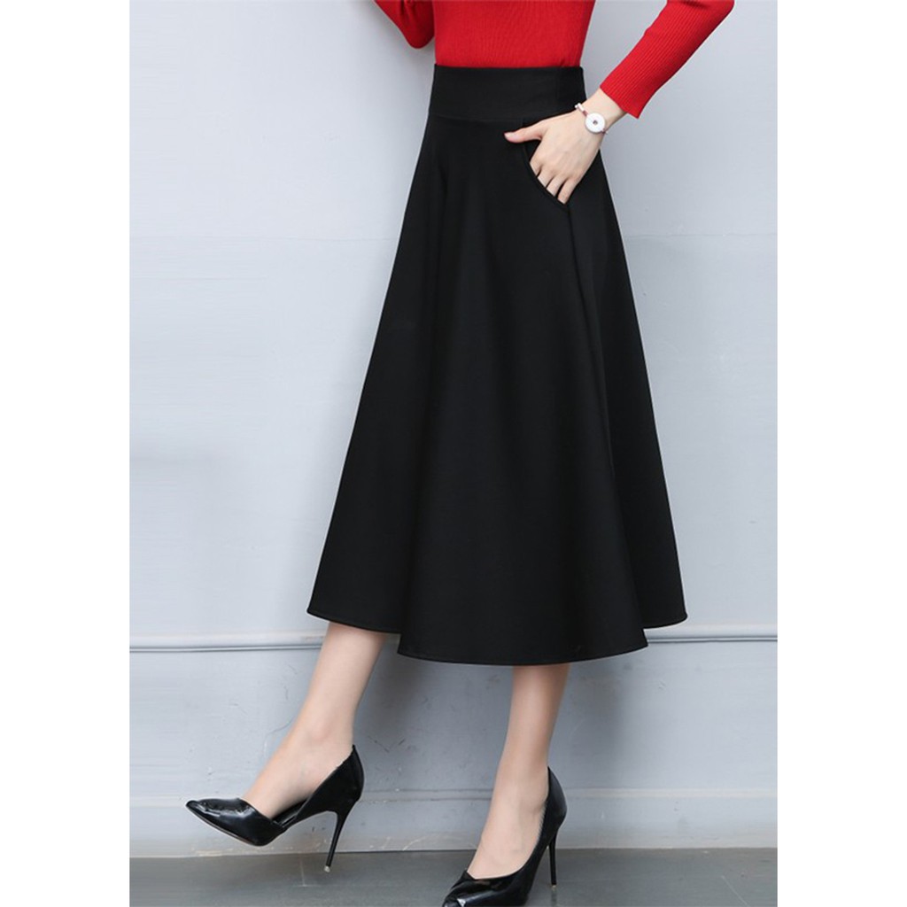 [CỰC HOT] Chân Váy Xòe Dài Hàn Quốc D0417 Đen | BigBuy360 - bigbuy360.vn