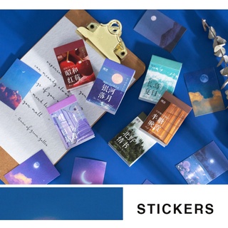 Sticker đóng cuốn 50 tấm chủ đề ngân hà thiên nhiên