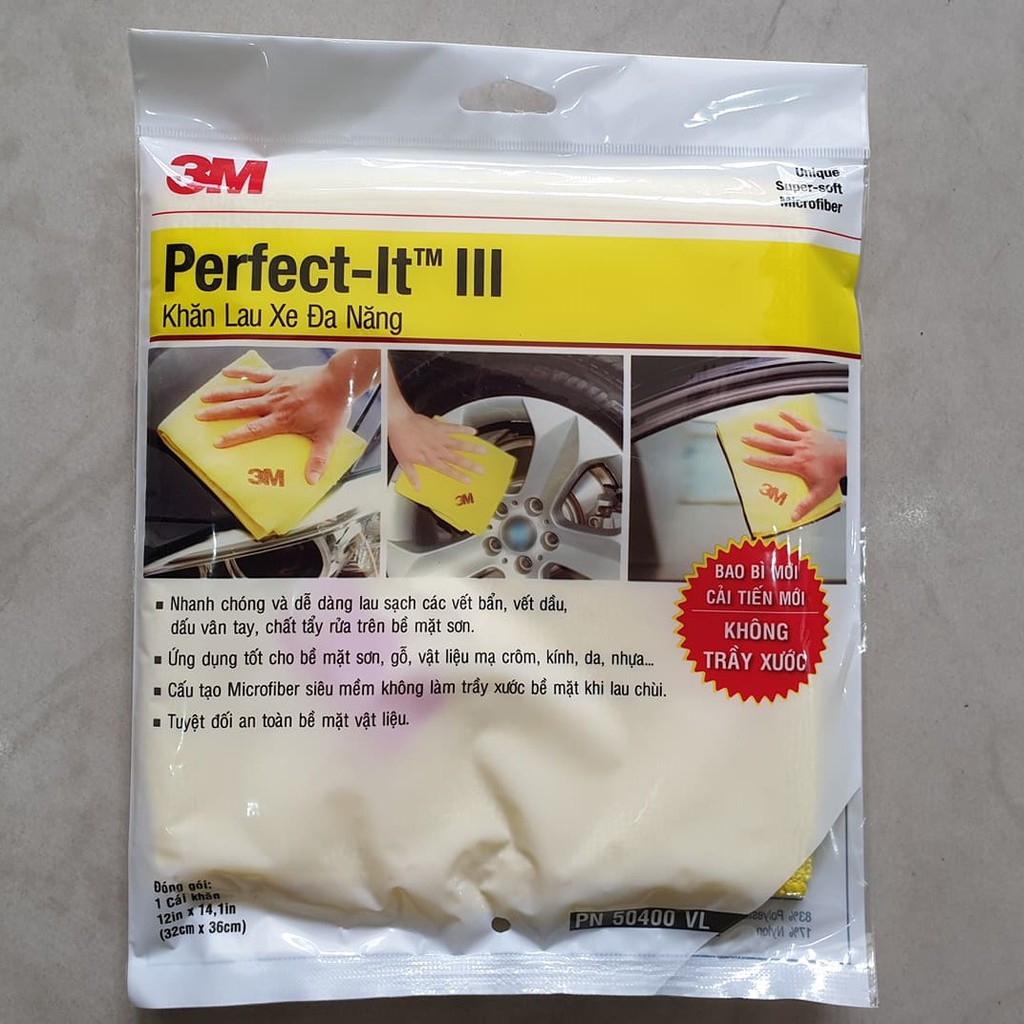 Khăn Lau Xe Hơi 3M Perfect-It Super Soft Microfiber (Hàng Chính Hãng)