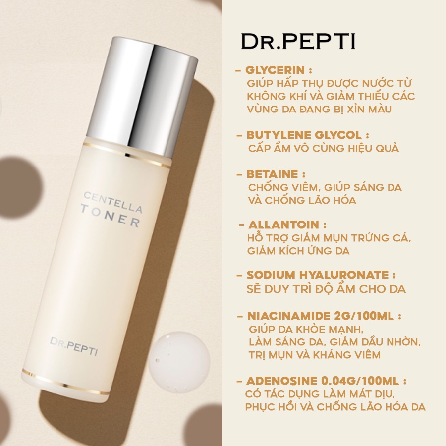 [Combo] Nước Hoa Hồng Dr.Pepti Centella Toner Và Sữa Rửa Mặt Dr.Pepti Galacto Cleansing Foam