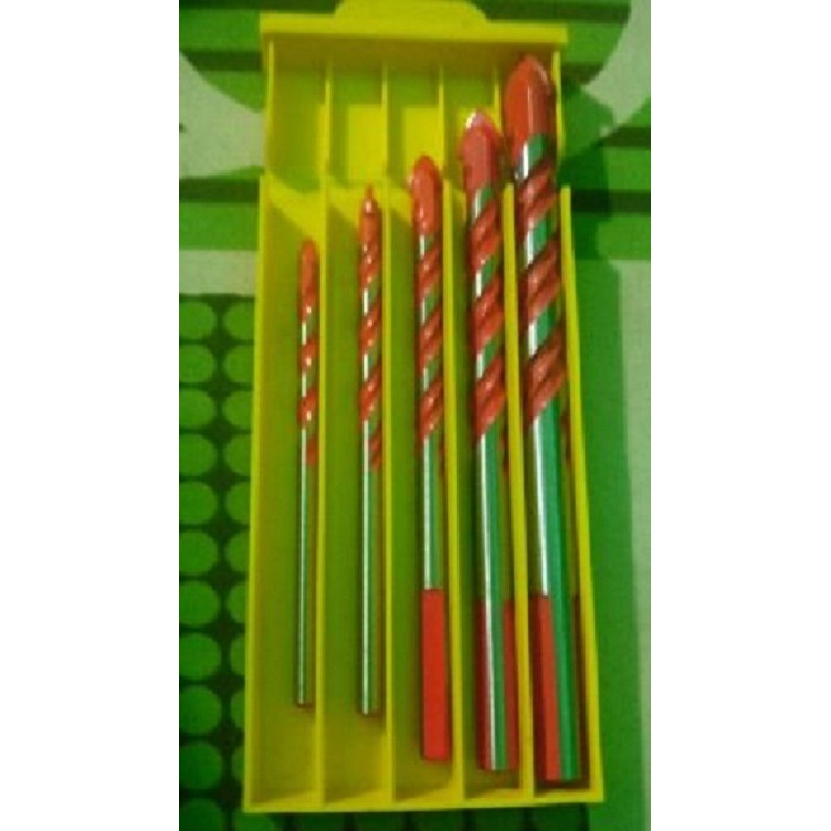 Bộ 4 Mũi khoan gạch men, đá, bê tông, kính, nhôm, tấm sắt, gỗ đa năng bộ 5 mũi 6-8-10-12mm