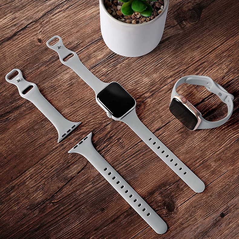 Dây Đeo Thay Thế Bằng Silicone Chất Lượng Cao 44/45MM Cho Đồng Hồ Apple Watch 7 S7 iwatch7/6/SE/5/4/3