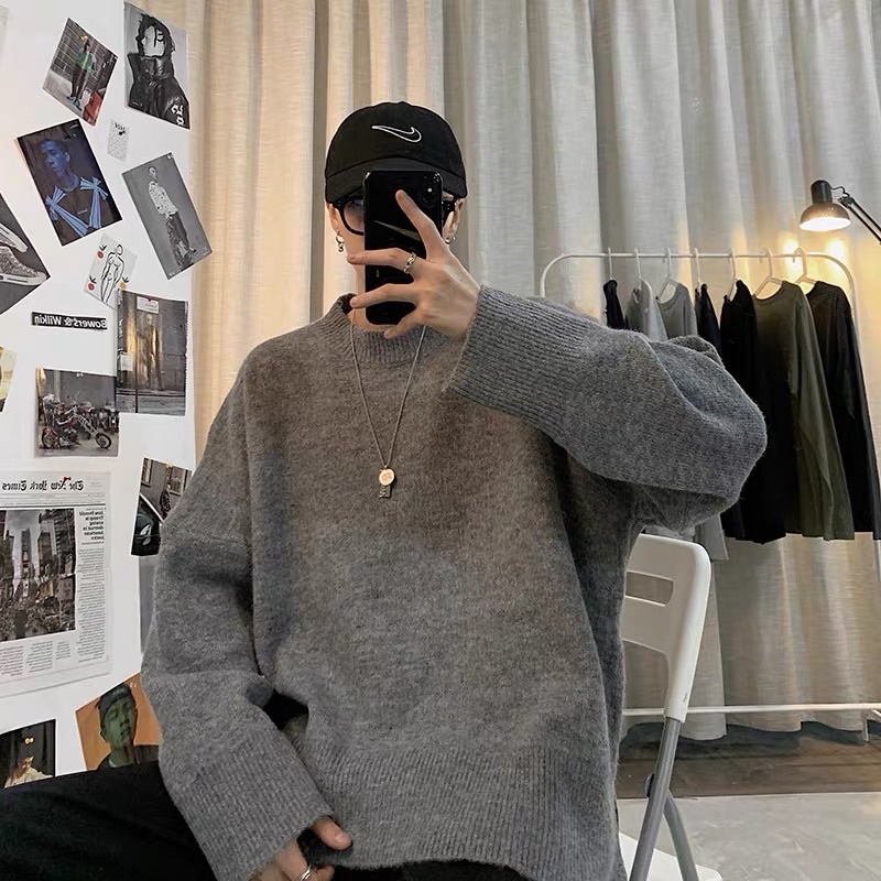 &lt;&lt;Có sẵn&gt;&gt; Áo len nam cổ tròn dài tay form rộng dáng unisex cho nam và nữ  phong cách Hàn Quốc unisex