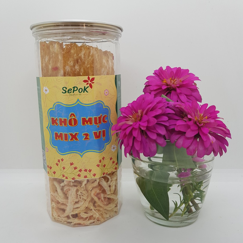 Khô Mực Mix 2 Vị: Khô Mực Hấp Nước Cốt Dừa Xé Sợi & Khô Mực Cán Tẩm Gia Vị Cay 250g - Hủ PET Sang Trọng - SePok | BigBuy360 - bigbuy360.vn