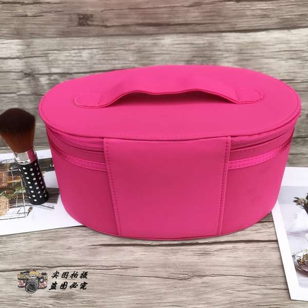 Túi đựng mỹ phẩm cỡ lớn màu đỏ hồng mẫu Lancome làm đẹp tinh tế