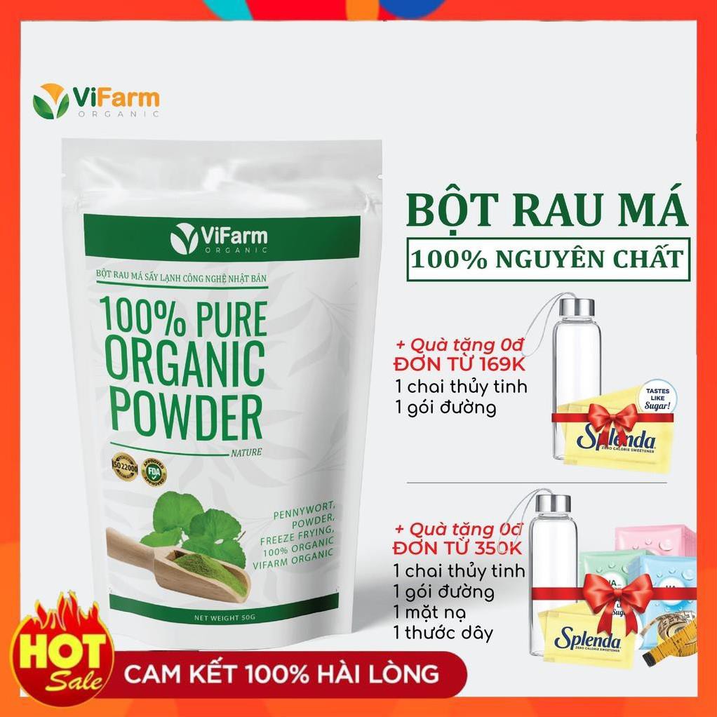 Bột Rau Má Nguyên Chất ViFarm 50Gram Organic 100%, Bột Rau Má Sấy Lạnh, Thanh Nhiệt,Mát Gan, Giải Độc Cơ Thể