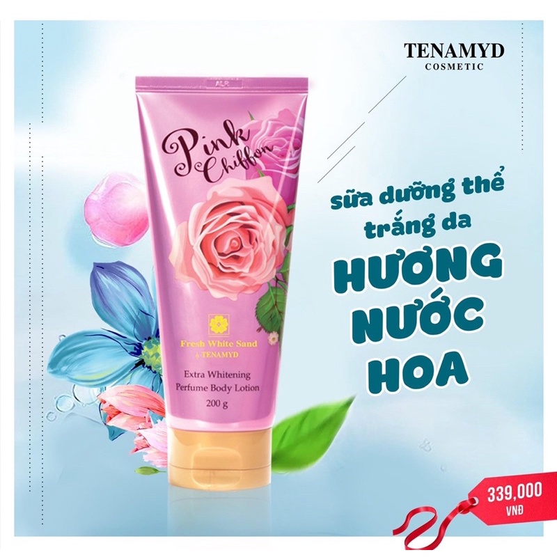 Sữa dưỡng thể trắng da hương nước hoa - Fresh White Sand by Tenamyd  - EXTRA WHITENING PERFUME BODY LOTION-200g