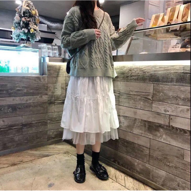 [Sẵn]✨ CHÂN VÁY DÀI MAXI  💕 XOÈ  LƯNG THUN LÓT VOAN BỒNG BỀNH  💕 PHONG CÁCH VINTAGE DỄ THƯƠNG