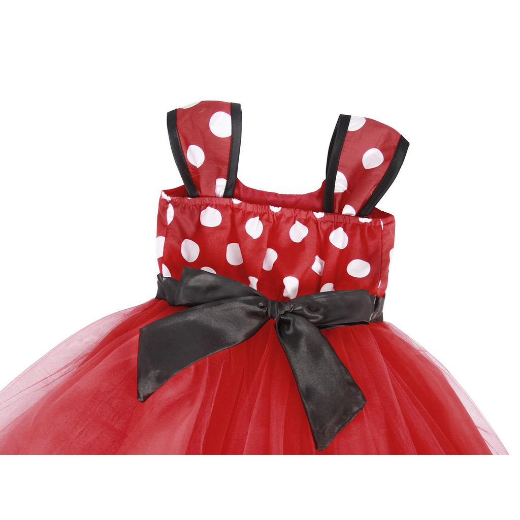 Váy công chúa Minnie màu đỏ hóa trang tiệc sinh nhật cho bé