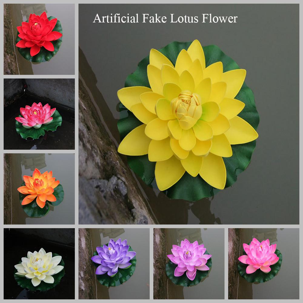 Hoa Sen Giả Bằng Nhựa Dùng Trang Trí 18cm