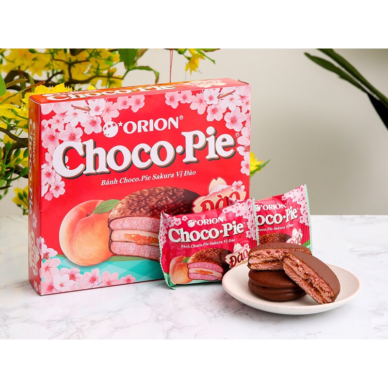 ( 1 Hộp 12 Bánh ) Bánh Chocopie Sakura / Socola Pie Oreo / Chocopie Trà Sữa Đường Đen / Orion / Chocopie Dưa Hấu