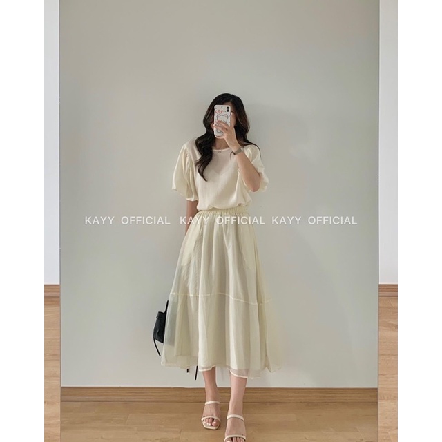 KAYY. Chân váy voan bồng nhiều màu dáng dài - Cv8938