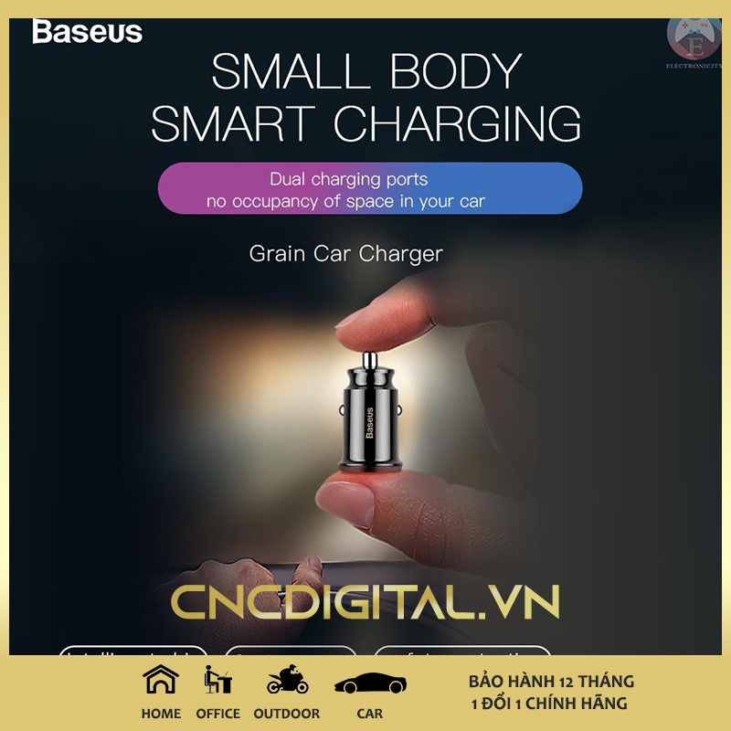 Tẩu sạc ô tô nhãn hiệu Baseus CCALL-ML01 tích hợp 2 cổng USB Car Charger - Hàng Chính Hãng