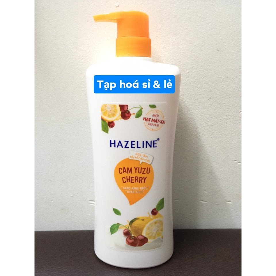 Sữa Tắm Hazeline Tẩy Tế Bào Chết Cam Cherry 670g/900g hạt nhỏ