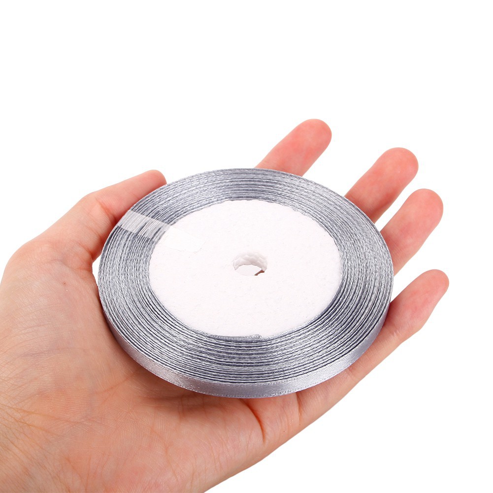 Cuộn dây ruy băng bằng vải satin rộng 6mm , dài 25 yard , đầy màu sắc , dùng cho trang trí tiệc cưới