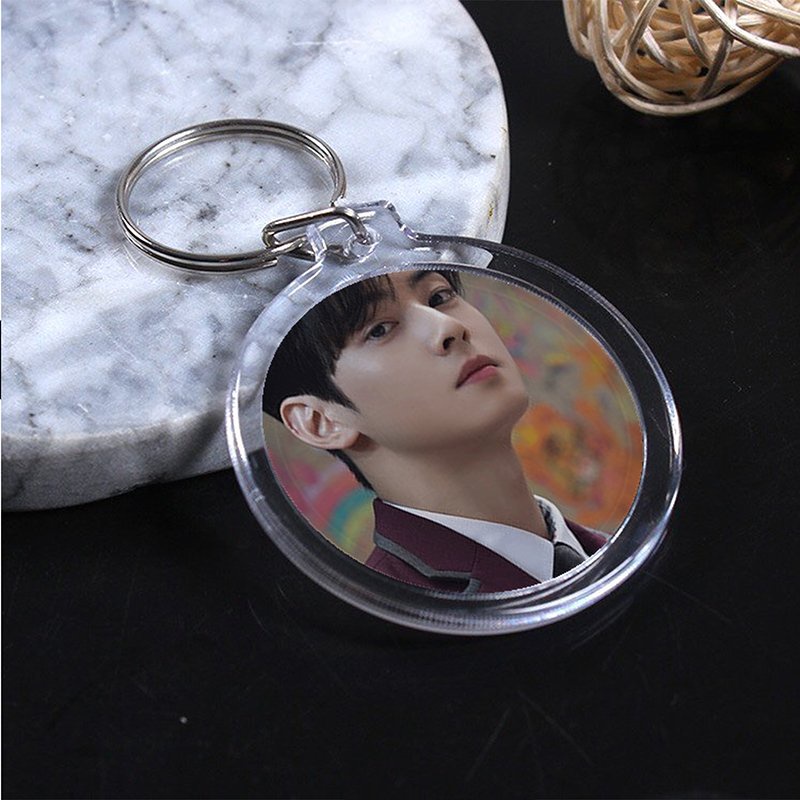 ( Tròn ) Móc khóa IN HÌNH CHA EUN WOO ASTRO kpop idol thần tượng đáng yêu tiện lợi