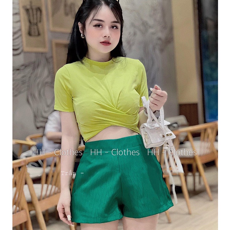 Áo Croptop Chéo Bụng Hàng Quảng Châu H0551