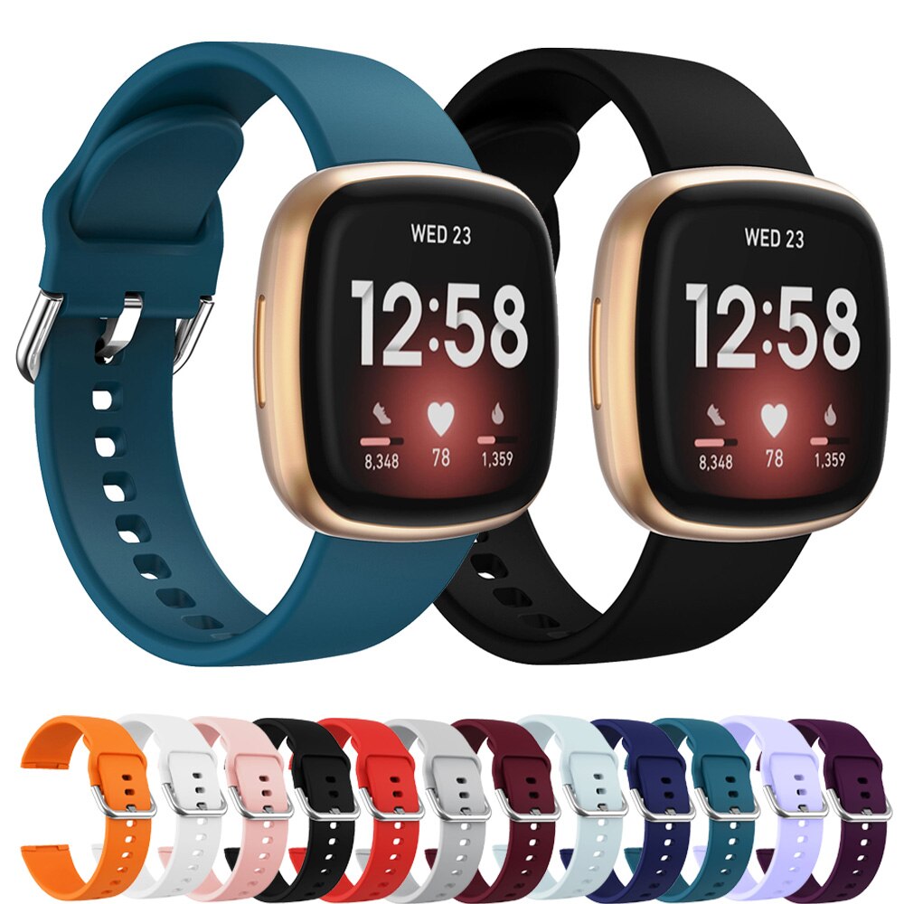 Dây Đeo Thay Thế Chất Liệu Silicon Thiết Kế Nhiều Lỗ Thời Trang Cho Fitbit Versa 3