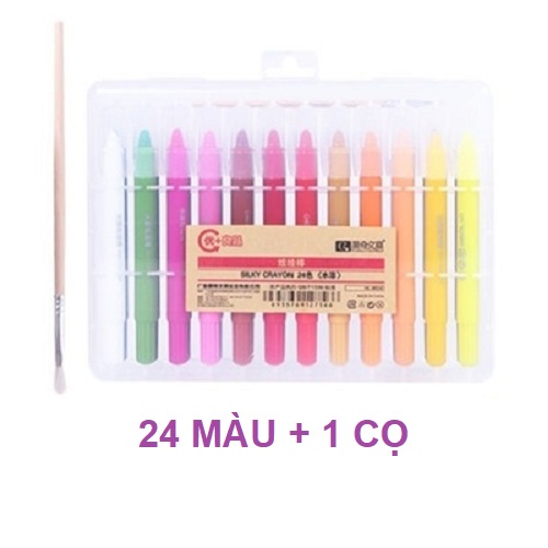 [Ship hỏa tốc] Bút sáp vặn màu nước có kèm cọ Silky Crayon - CHENQI HL9512 - HL9518 - HL9524 - ByLy Store