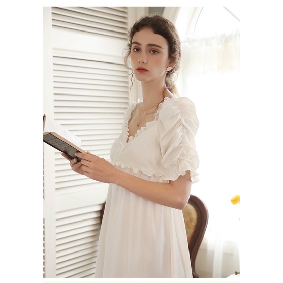 Đầm ngủ satin công chúa cao cấp Mama Dress S1121 Bralettehousevn