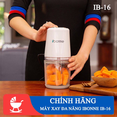 [ CHÍNH HÃNG ] Máy xay đa năng ibonne IB-16 200W - Cối Thủy Tinh - 2 nút điều chỉnh chế độ xay [ LOVI MART ]