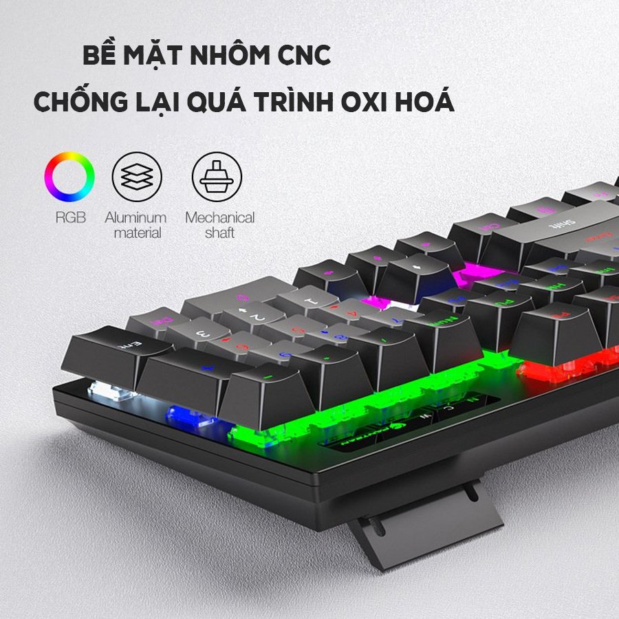 Bàn phím cơ PANTSAN PK200 blue switch,Layout full size 104 phím LED rainbow