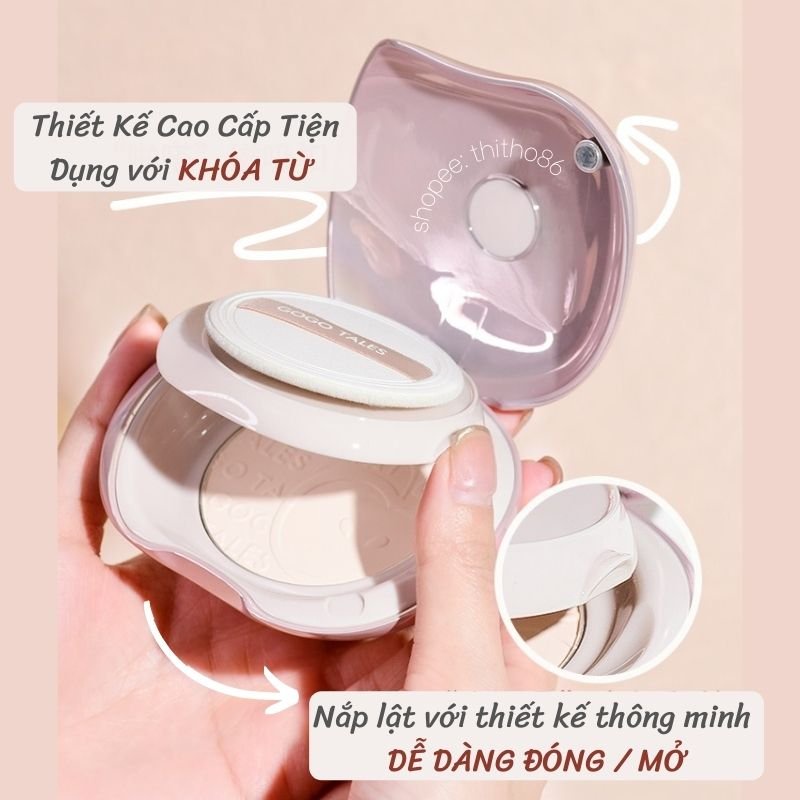Phấn Phủ Dạng Nén Kiềm Dầu Mỏng Nhẹ Khóa Từ GOGO TALES Feel So Happy GT346