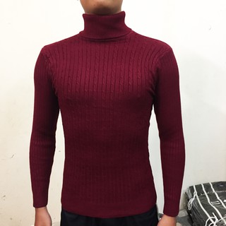 Áo len nam cổ lọ vặn thừng [đủ màu]