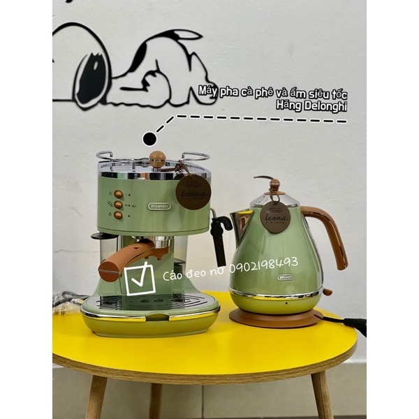 CHÍNH HÃNG- BỘ SẢN PHẨM MÁY PHA CÀ PHÊ CAO CẤP Delonghi- Cáo Đeo nơ
