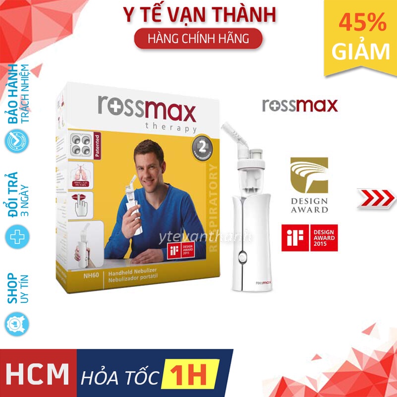 ✅ [BH 3 NĂM] Máy Xông Khí Dung Cầm Tay- Rossmax NH60, Nhỏ gọn, Vận Hành Êm Ái -VT0767