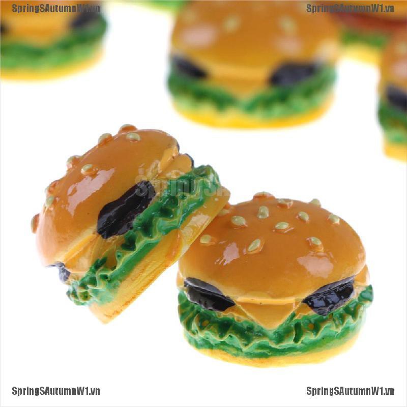 Bộ 2 mô hình bánh hamburger thiết kế trang trí nhà búp bê