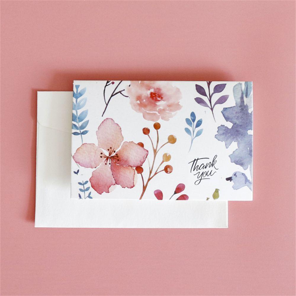 Set 6 Tấm Thiệp Cảm Ơn In Hoa Xinh Xắn