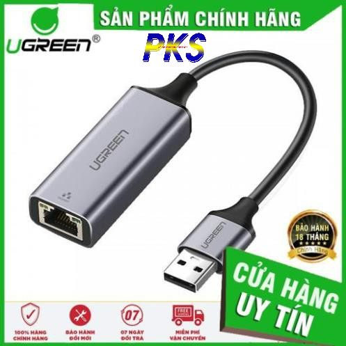 Cáp chuyển đổi USB 3.0 to Lan cao cấp Ugreen 50922 tốc độ đường truyền Gigabit 10/100/1000Mbps