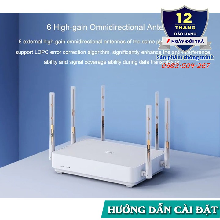 [Mã 55ELSALE1 giảm 7% đơn 300K] Bộ phát Wifi Router Xiaomi Redmi AX6S hỗ trợ - Wifi 6 - Mesh - 248 thiết bị