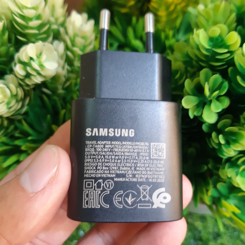 Bộ Sạc Nhanh Samsung 25W Chính Hãng 100% Cho Note 10, Note 20, S20,21,22,23. Tiết Kiệm Thời Gian Sạc, Bảo Vệ Máy Và Pin