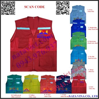 Áo ghi lê phản quang - áo ghi lê XUẤT HÀN màu đỏ