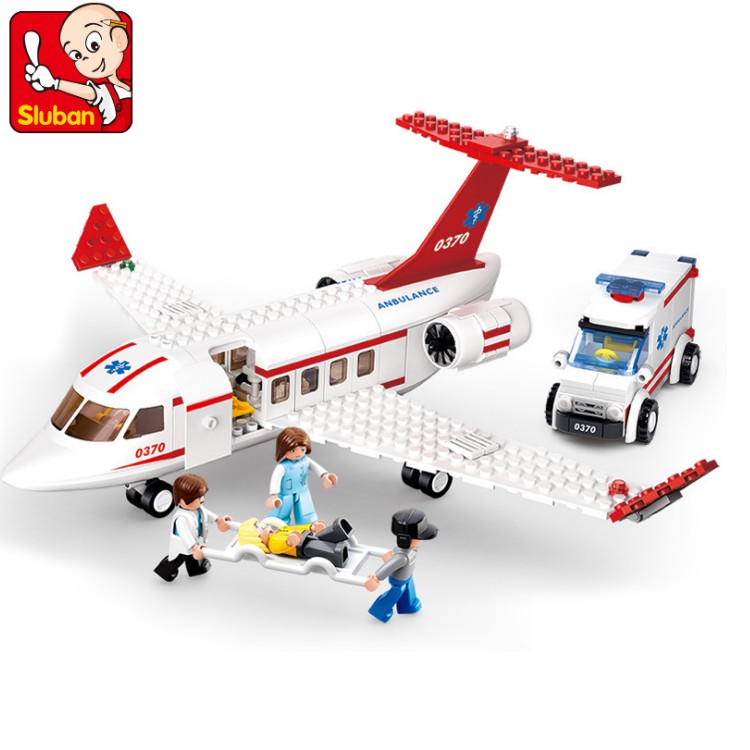 Mô hình máy bay cứu thương cỡ lớn đồ chơi trẻ em bằng nhựa được lắp ráp từ 335 chi tiết