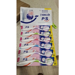 combo 6 cây BÀN CHẢI ĐÁNH RĂNG PS LÔNG TƠ SIÊU MỀM