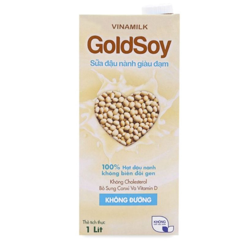 Sữa Đậu Nành GoldSoy Giàu Đạm Không Đường Hộp 1l