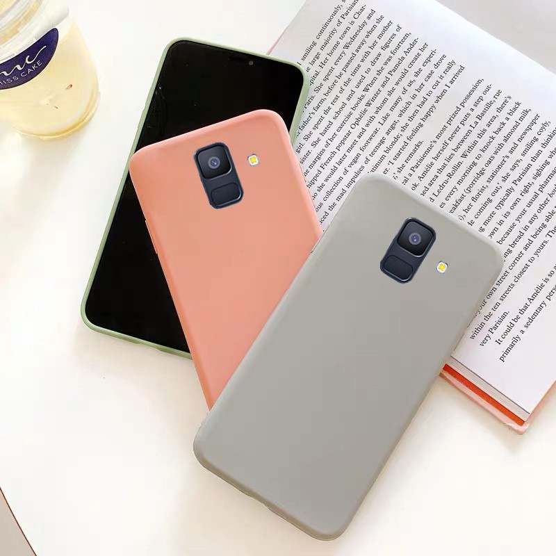 Ốp Lưng TPU Mềm Màu Trơn Siêu Mỏng Cho Samsung Galaxy A6 A8 Plus 2018