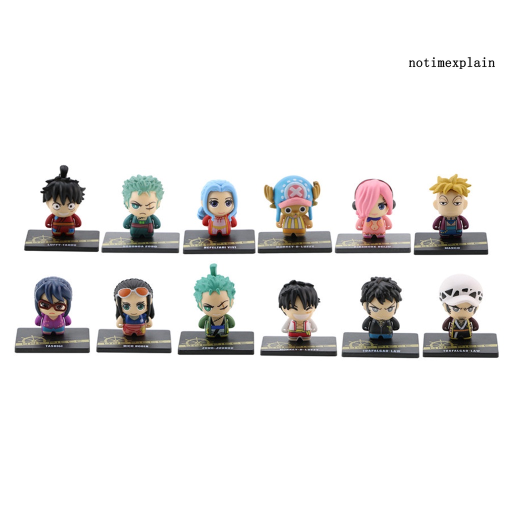 NTP 12Pcs/Set Cartoon Anime One Piece Action Figure Toy Gift Home Decor Ornament