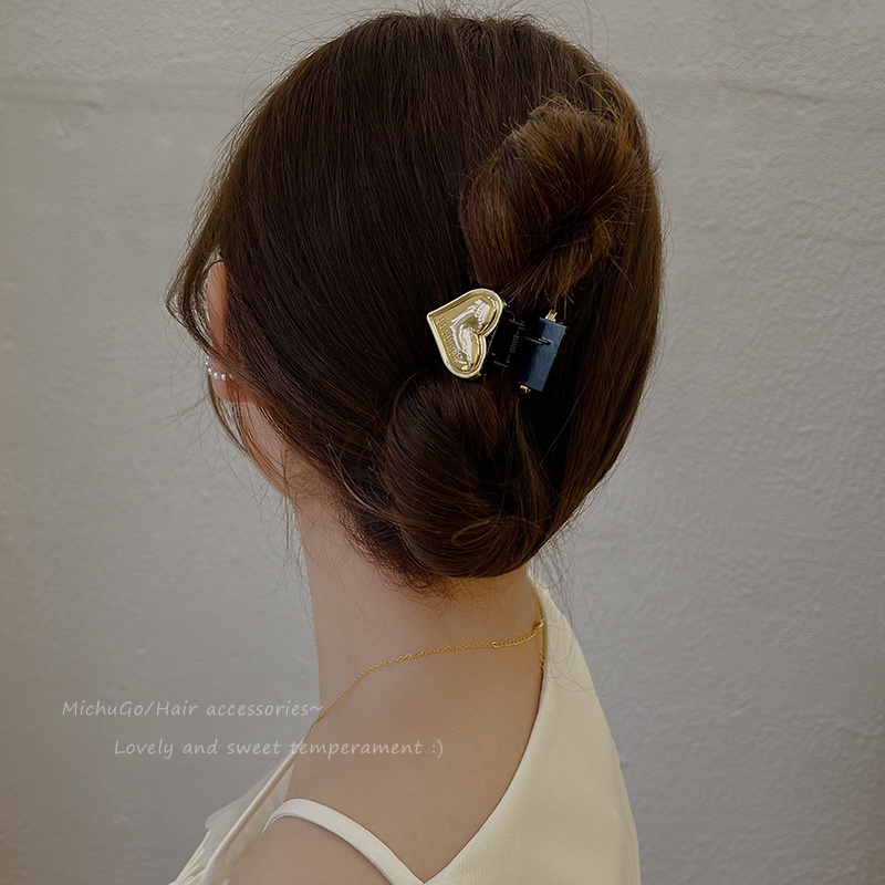 Kẹp Tóc Đuôi Ngựa Hình Trái Tim Phong Cách Hàn Quốc Dành Cho Nữ