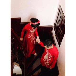 Áo dài cặp cô dâu chú rể