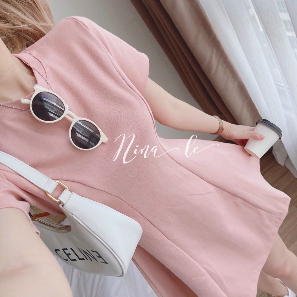 [Mẩu Mới] Đầm Tăm Gân Tay Con Năng Động