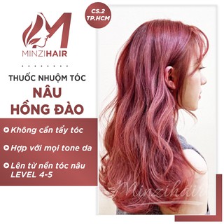 Thuốc Nhuộm Tóc Màu Nâu Hồng Đào | Lên Từ Nền Nâu | Tone Sáng Da - Minzihair