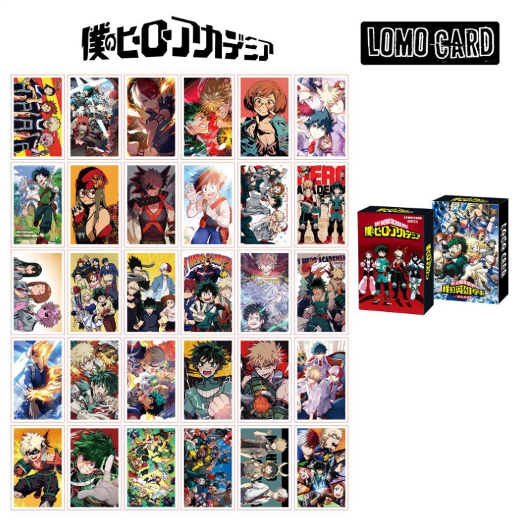 Bộ 30 thẻ ảnh lomo card anime My Hero Academia sưu tầm