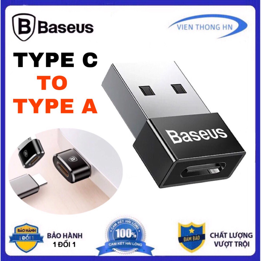 Jack chuyển đầu chuyển adapter chuyển đổi từ type c sang usb type a Baseus LV119 cho andoird - vienthonghn